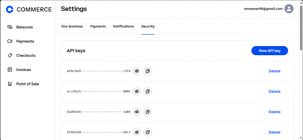coinbase api key